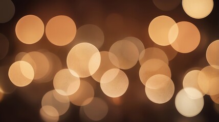 Abstract Golden Bokeh Lights Background Festive Warm Glow Sparkling Circles Holiday Illumination