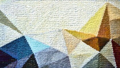 abstract geometric watercolor texture with polygonal shapes in earthy and cool tones, soft canvas effect, artistic background

