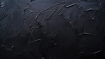 Fototapeta premium Black textured background for design, abstract wall art, artistic backdrop, modern decor, creative concept, monochrome surface, painting inspiration, artistic design.
