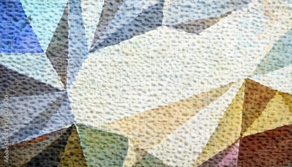Poster abstract geometric watercolor texture with polygonal shapes in earthy and cool tones, soft canvas ef