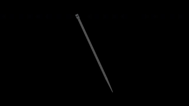 3D Stylized Zip Tie Rotating on a Transparent Background. Seamless Loop. 4K