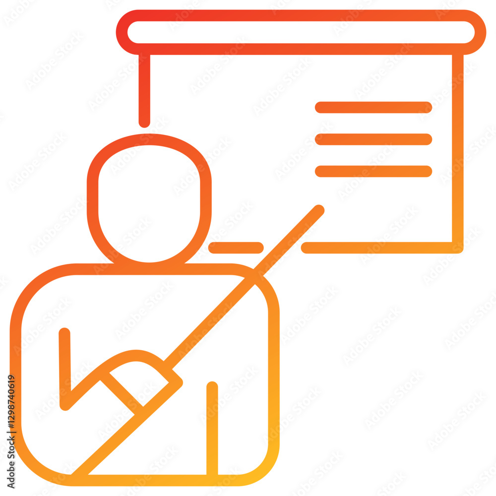 Poster instructor line gradient icon