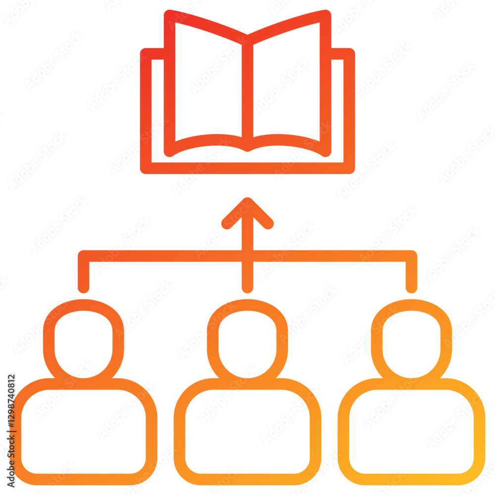 Poster pathways line gradient icon