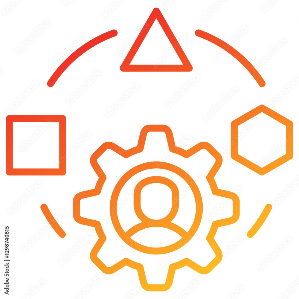 Poster adaptive line gradient icon