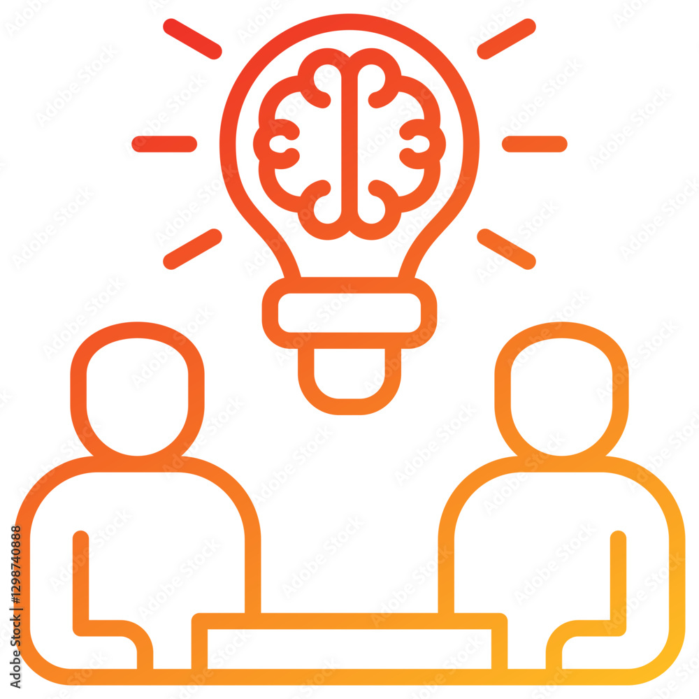 Poster brainstorming line gradient icon
