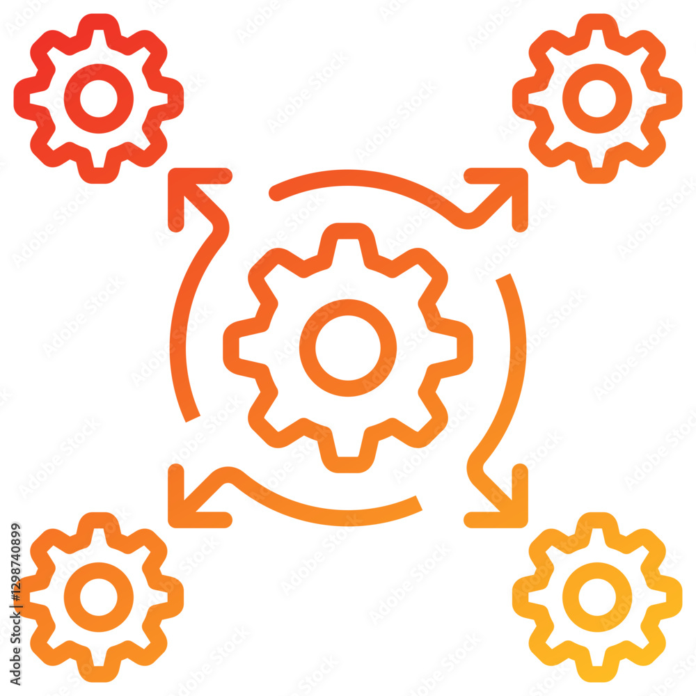 Poster integration line gradient icon
