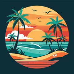 Obraz premium Hand-Drawn Summer Wave Illustration