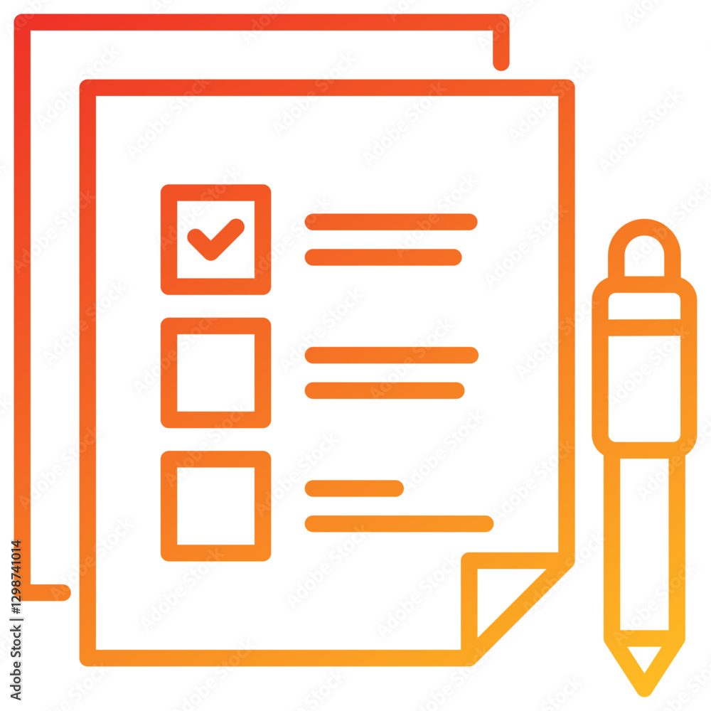 Poster test line gradient icon