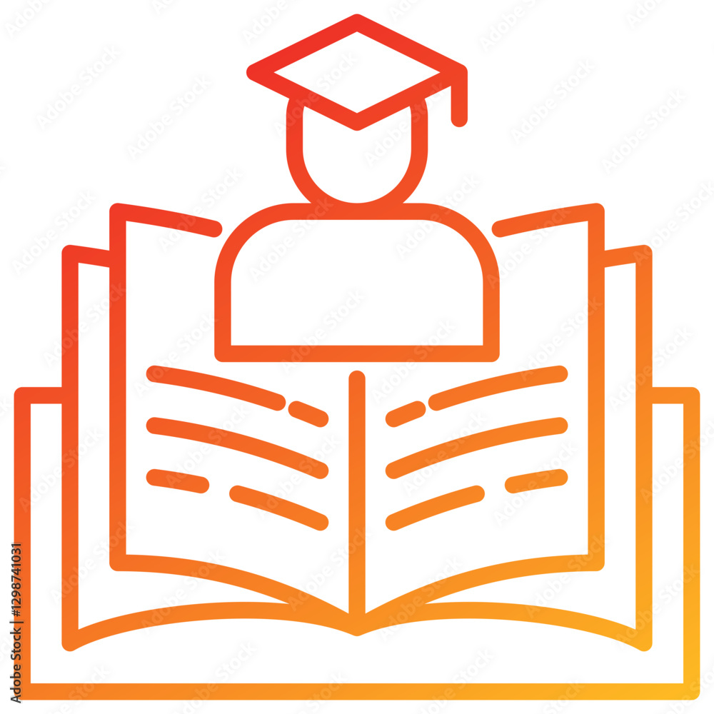 Poster learning line gradient icon