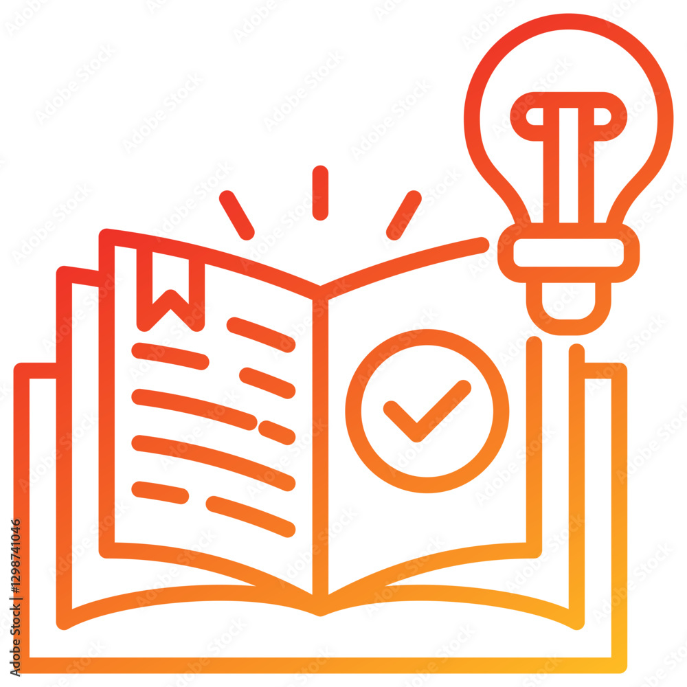Poster knowledge line gradient icon