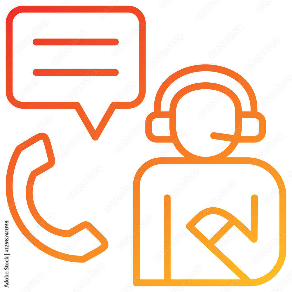 Poster personal assistant line gradient icon