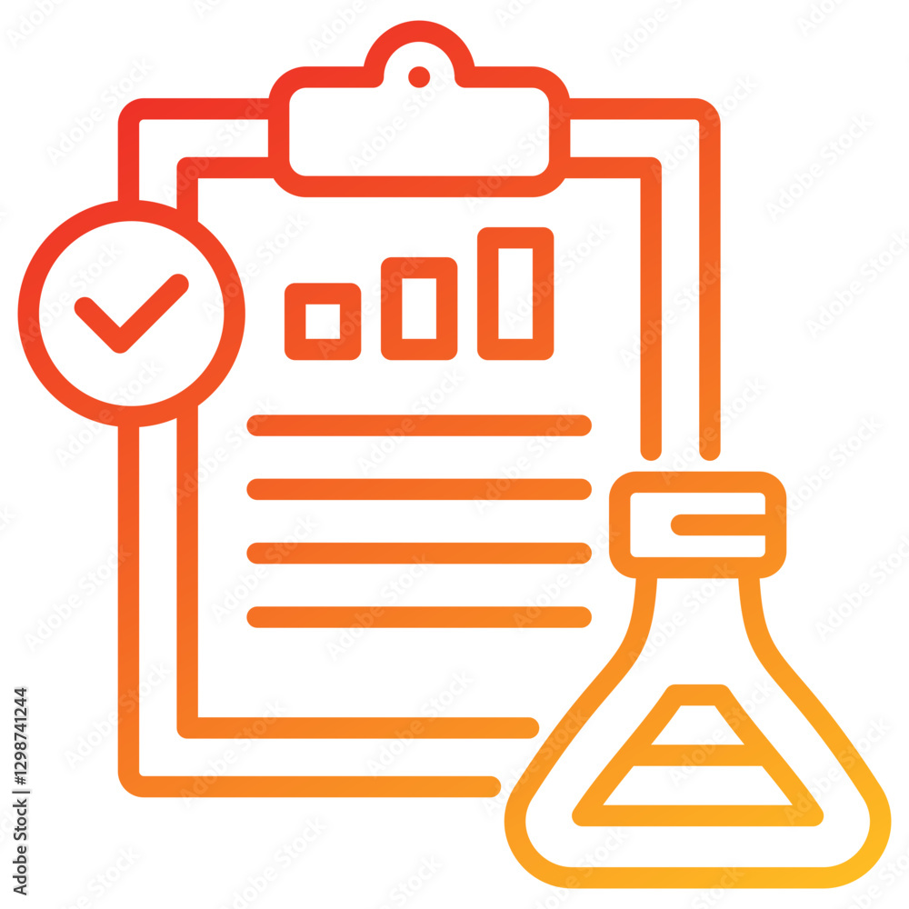 Poster Experiment Results Line Gradient Icon
