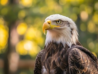 Obraz premium Majestic Bald Eagle in Full Wingspan with Sharp Beak on Clean Background