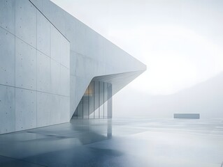 Minimalist and Angular Corporate Headquarters with Sleek Architectural Design