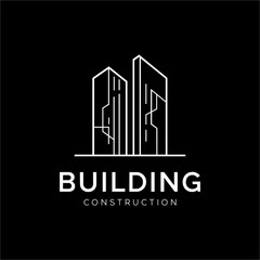 Minimalist Construction Logo Design with Geometric Building Outlines