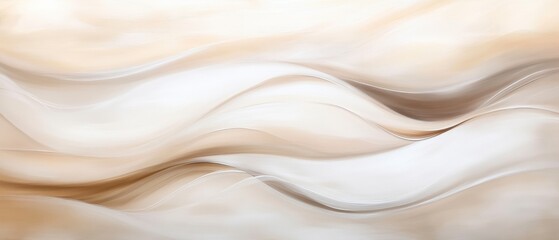 Obraz premium Abstract wavy texture background in soft beige and cream tones, artistic design for wallpaper, web design, and modern decor projects. High-quality print.