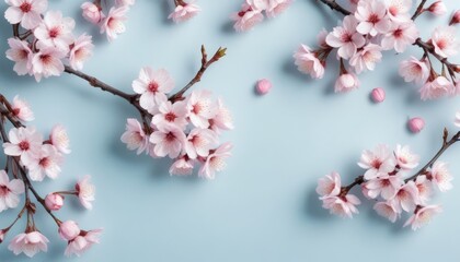 Fototapeta premium Pink Blossom Flowers on Branches: Beautiful Spring Floral Scene in Soft Natural Light
