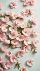 Pink Blossom Flowers on Branches: Beautiful Spring Floral Scene in Soft Natural Light