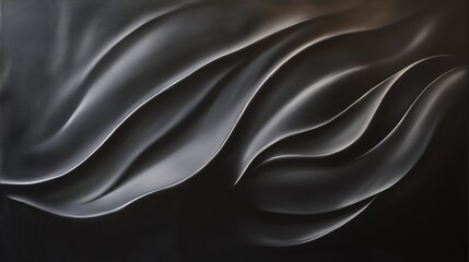 Obraz premium Abstract wave patterns in elegant monochrome design for modern art, wallpaper, and interior decor, creating a sense of movement and tranquility in space.