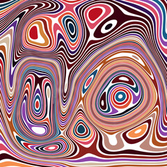 ABSTRACT ILLUSTRATION MARBLED TEXTURE LIQUIFY PSYCHEDELIC COLORFUL DESIGN. OPTICAL ILLUSION BACKGROUND VECTOR DESIGN