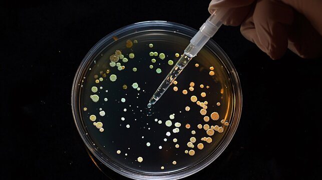 Close-up photography of bacterial growth in petri dishes insights from laboratory experiments