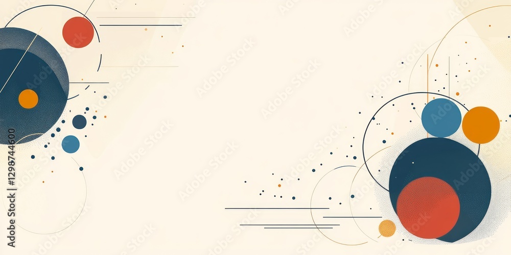Poster abstract background composed of circles dots and lines design