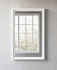 Fototapeta premium Elegant Mirror Frame Reflecting Soft Light Through a Window