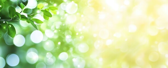 Obraz premium Green Leafy Background with Soft Bokeh Effect, Nature Inspired Abstract Image for Invigorating Designs and Natural Themes
