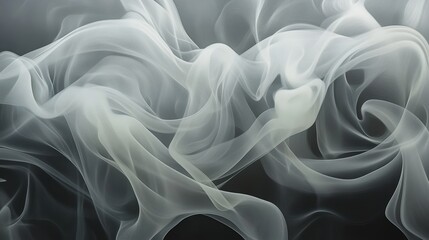Fototapeta premium Abstract smoke texture swirling in dark background, misty vapor aesthetic for design projects, atmospheric effects, fluid shapes, creative art concepts.