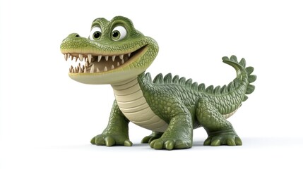Obraz premium Cartoon crocodile looking happily