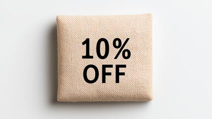 Discount Label Displaying 10% Off on Neutral Background  