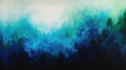 Fototapeta premium Abstract ocean waves artwork with blended hues of blue and green, modern wall decor for home or office, calming contemporary design for relaxation.