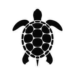 Sea turtle silhouette with detailed shell pattern