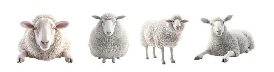 Adorable sheep resting in various poses capturing serene and natural beauty of farm animals