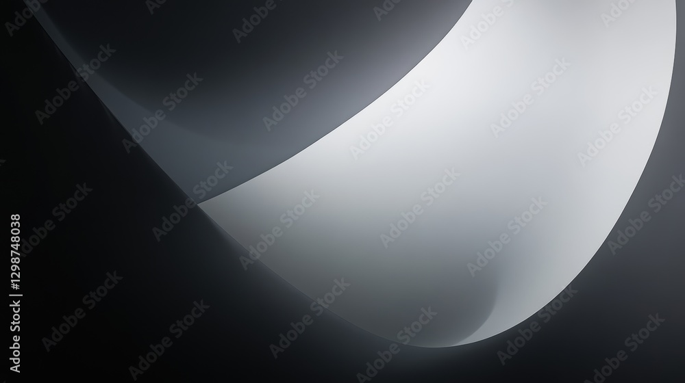 Poster abstract light and shadow composition with smooth curves and gradients in modern design, showcasing 