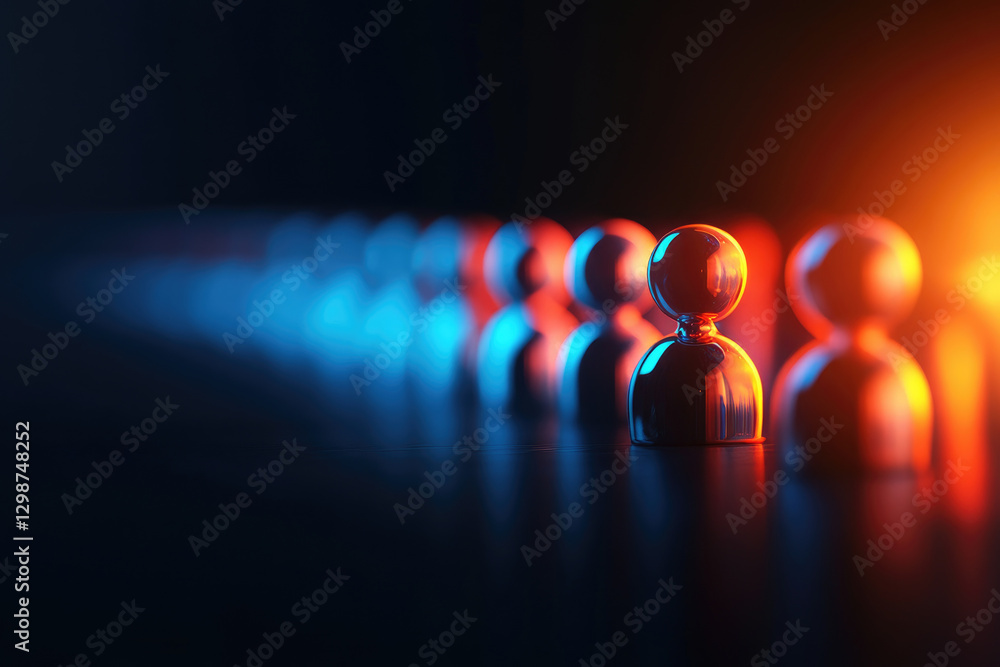 Poster empowering teamwork harmony through glowing abstract shapes of communication wisdom at collaborative