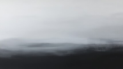 Obraz premium Abstract landscape painting with soft gray and black tones, modern minimalist art for home decor, office workspace, calming atmosphere, contemporary design.