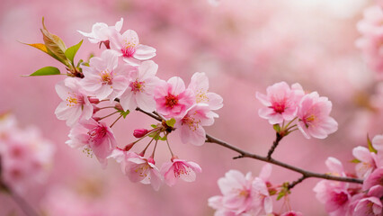 Obraz premium Delicate Pink Peach Blossoms in Springtime