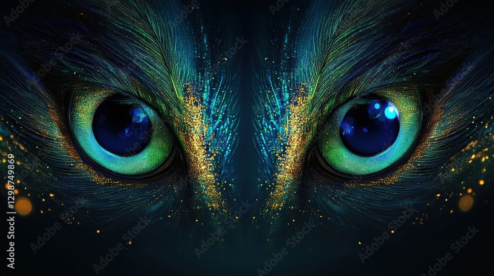 Aufkleber majestic close up of vividly colored eyes reflecting mystery and depth in a captivating display of n