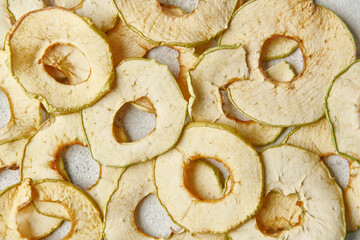 Dried fruit date detail apple on the table up view.