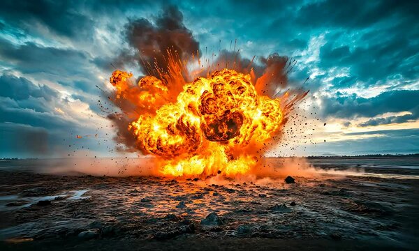 爆発が引き起こす炎と衝撃