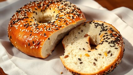 bagel with poppy seeds