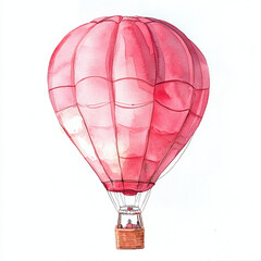 Naklejka premium Watercolor Hot Air Balloon – A Dreamy and Colorful Flight in the Sky. Watercolor illustration. Hot Air Balloon art, travel illustration 