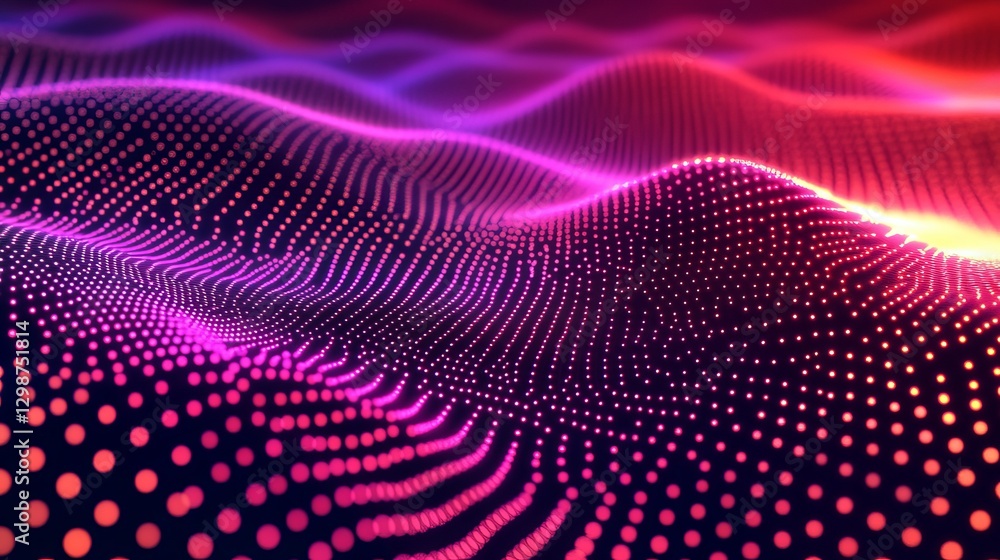 Poster abstract pink purple red digital wave particle background modern futuristic technology design elegan