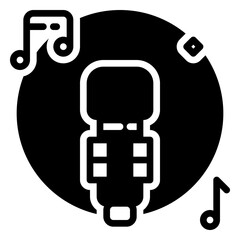 Mic icon, glyph icon style