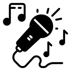 sing icon, glyph icon style