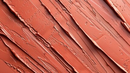 Terracotta makeup texture, smeared, close-up,  background