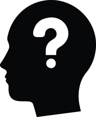 Question mark on the head. Vector illustration

