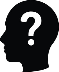 Question mark on the head. Vector illustration
