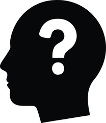 Question mark on the head. Vector illustration
